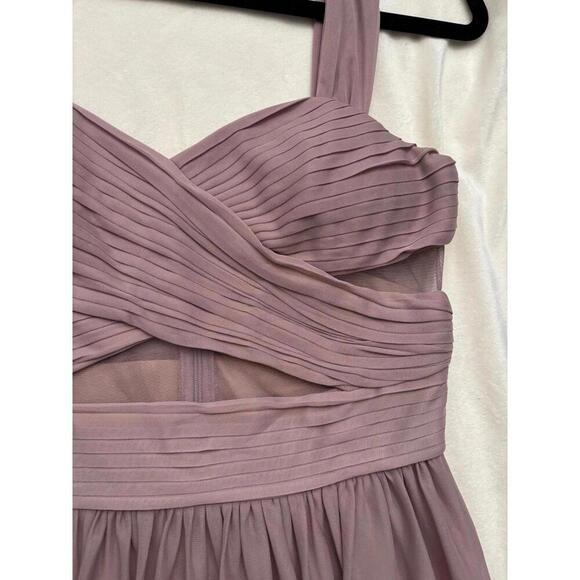 Birdie Grey Mauve Dress Sheer Cutouts Bridesmaid Evening Gown medium full length - Picture 7 of 14